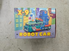 1977 Rocket U.S.A. X-9 Wind Up Action Robot Car