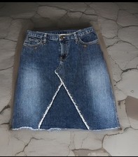 Vintage Y2K Abercrombie Fitch Preppy Denim Skirt Raw Hem Size 6