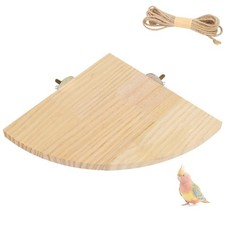 Corner Bird Perch Platform, Natural Wood Parrot Stand Cage Accessories for
