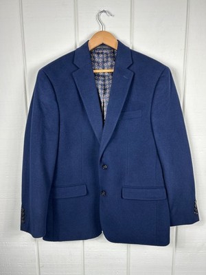 Lauren Ralph Lauren Macys Wool/Silk/Cashmere Suit Jacket 40R Blue 2 Button