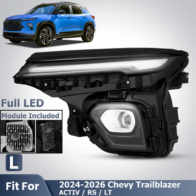 Full LED Headlight For 2024-2026 Chevy Trailblazer Black Projector Driver Side