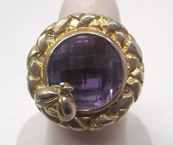 Anillo de abeja amatista de oro esterlina y amarillo de 18k SAINT by Sarah Jane RARO reventa Foto 2 de 4