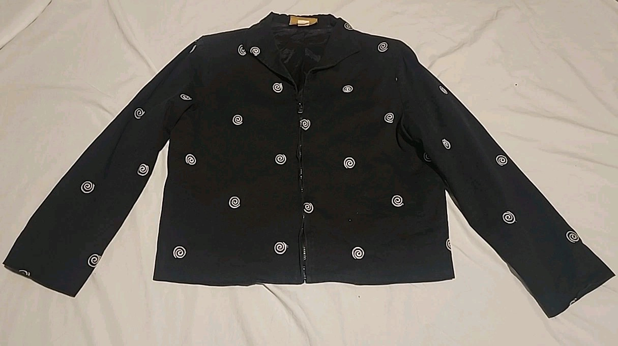 Giacca vintage PONY DIPINTA donna taglia grande blazer cotone made in USA 3 4 zip