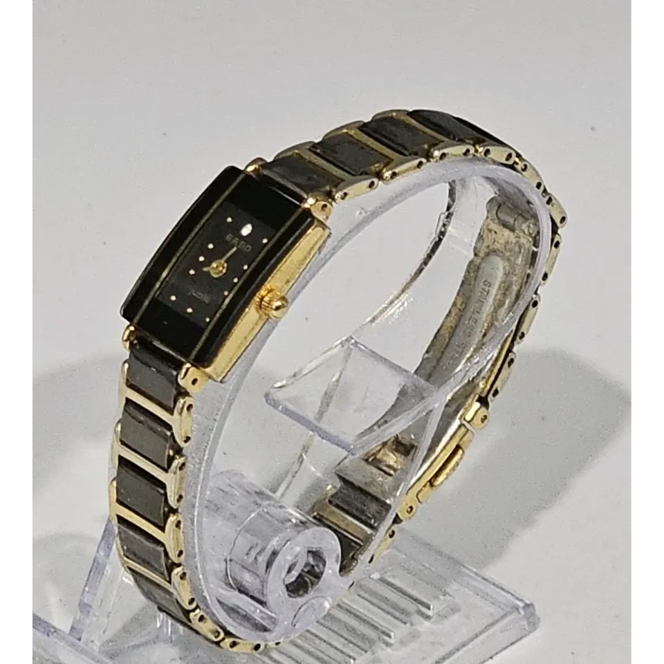 Rado Jubile Gold Tone & Black Ceramic Quartz Women's Analog Watch - image 4 of 4