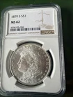 1879 S Morgan Silver Dollar MS 62 NGC Graded