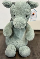 Jellycat Bashful Dragon Plush Green Medium 12" AUTHENTIC NWT