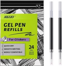 Gel Ink Refills for Retractable Click Pens, Medium Point Pen 0.7MM, Black