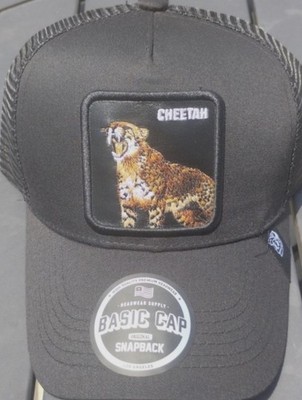 Basic Cap Trucker Hat  Cheetah  Headwear Supply All Black SnapBack Cap