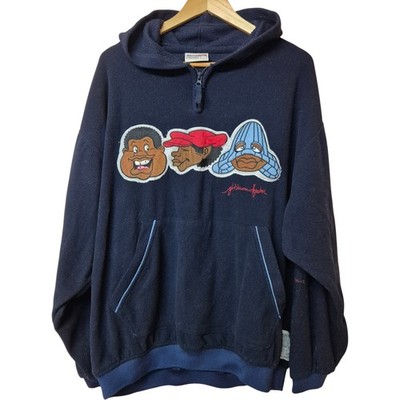 Platinum FUBU Hoodie Herren L Navy Fat Albert Graphic 90s Hip Hop
