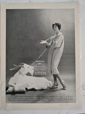 1958 Womens La Vigna Einiger Cashmere Coat Pet goat pillow Vintage fashion ad 