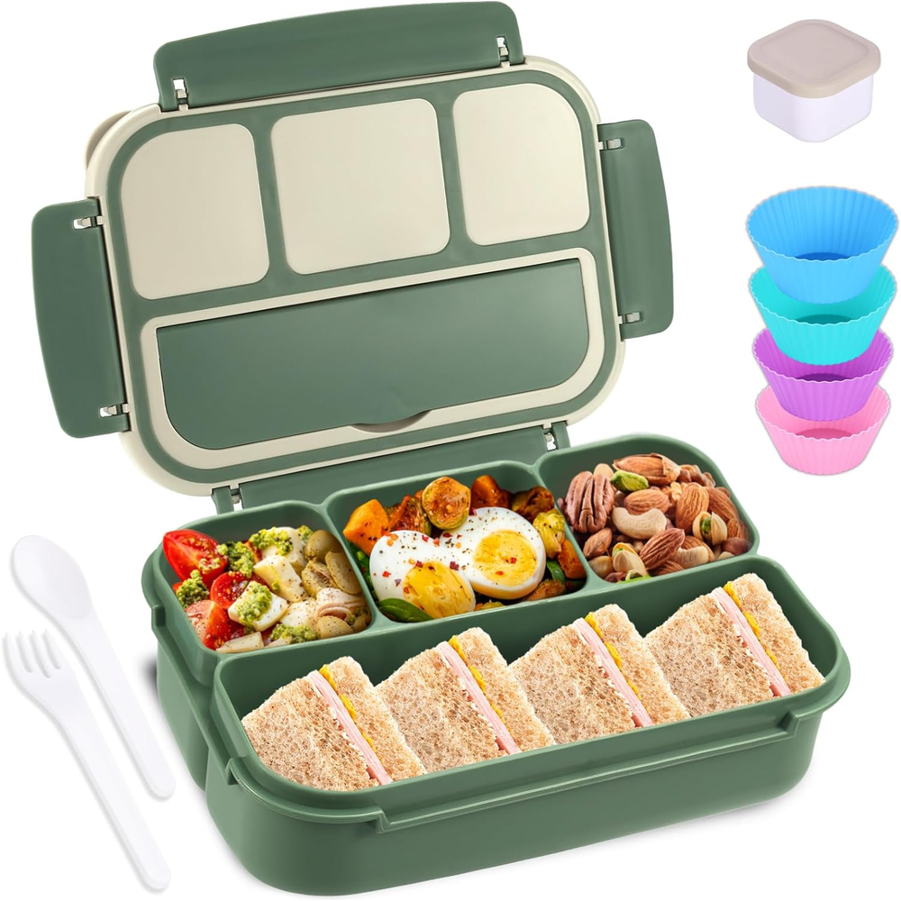 Bento Box Lunch Container for Adults Kids with 4 Compartments
