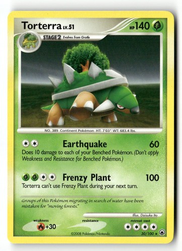 Torterra 30/100 Rare Majestic Dawn Pokemon Lightly Played