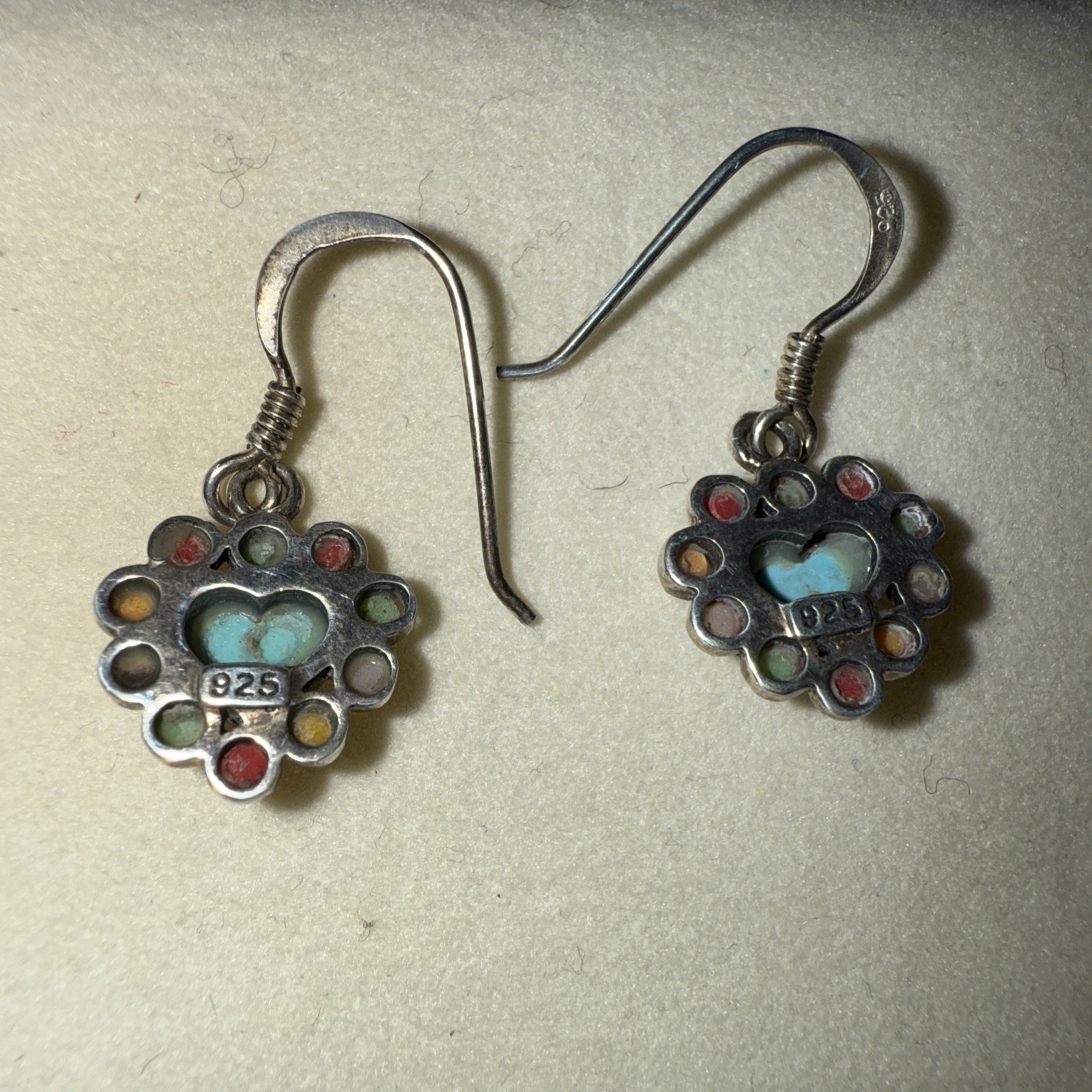 Sterling Silver Multiple Gemstone Dangle Drop Ear… - image 4