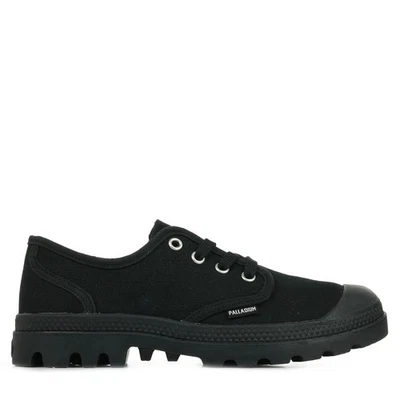 Chaussures Baskets Palladium femme Pampa Oxford Noir Noire Textile Lacets - Photo 1/4