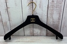 7X Authentic Chanel Black Velvet Hanger Gold CC Logo & Hook Coat Jacket Non Slip