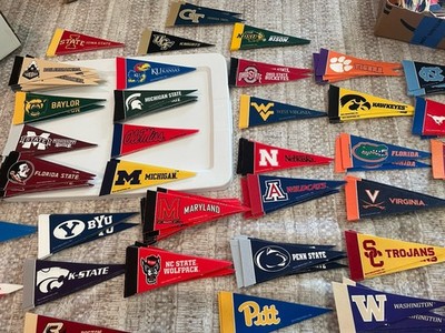 NCAA Mini Pennant 4''x9'' Pick Your Team ACC BIG 12 BIG 10 SEC Decor Flags College