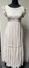 Girl's Joyfolie Mia Joy Short Sleeve Dress with Lace Bodice Size 12 Ivory Beige