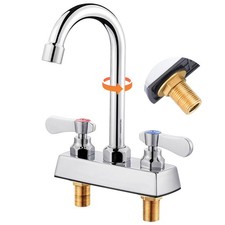 Commercial Bar Sink Faucet 2 Hole,4 Inch Center Deck Mount Hand Sink Faucet,3...