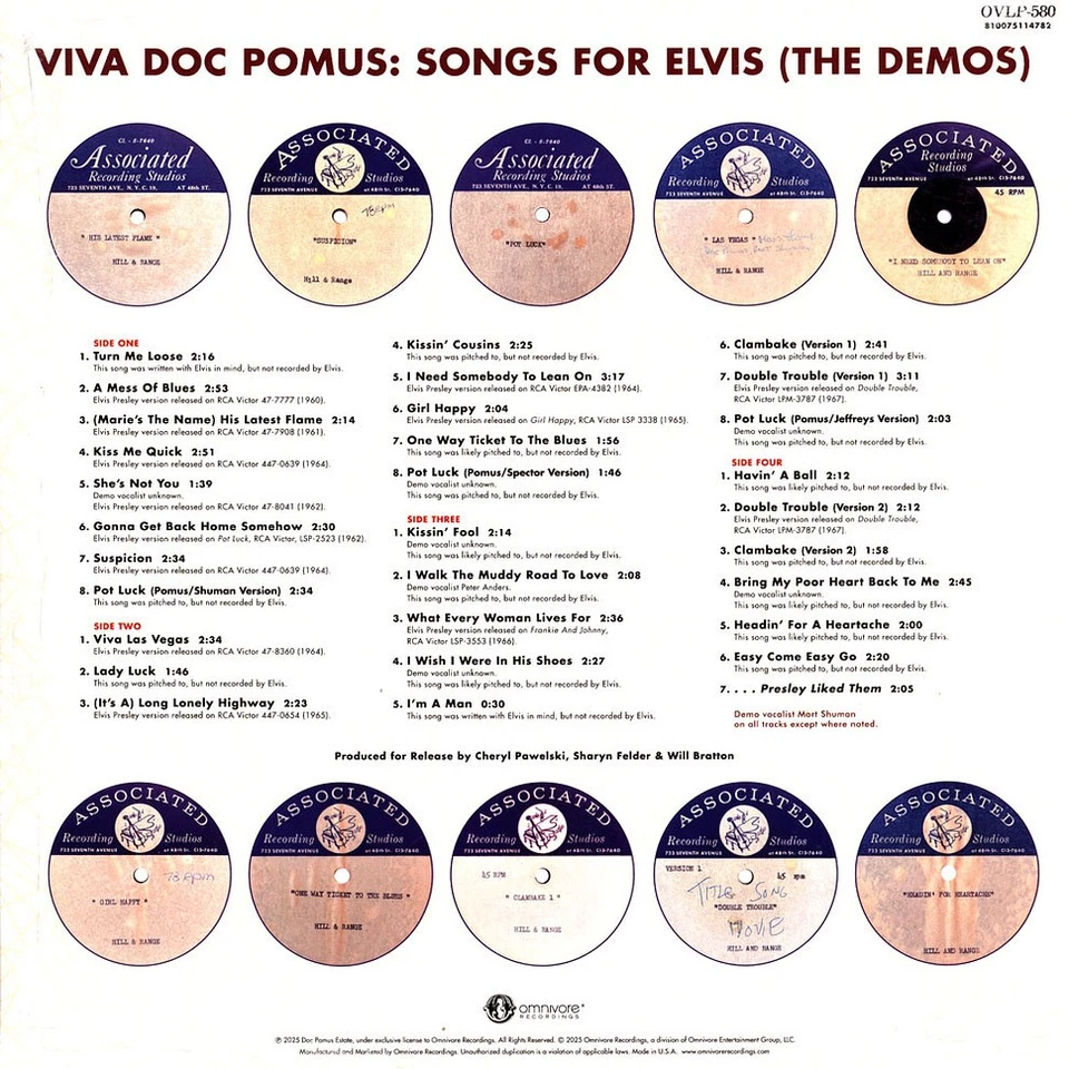 Doc Pomus - Viva Doc Pomus: Songs For Elvis The Demo (Vinyl 2LP - WW - Original) - Bild 2 von 2