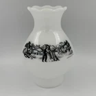 CURRIER & IVES White Milk Glass Lamp Shade Farm Harvest  Scene 7" Vintage