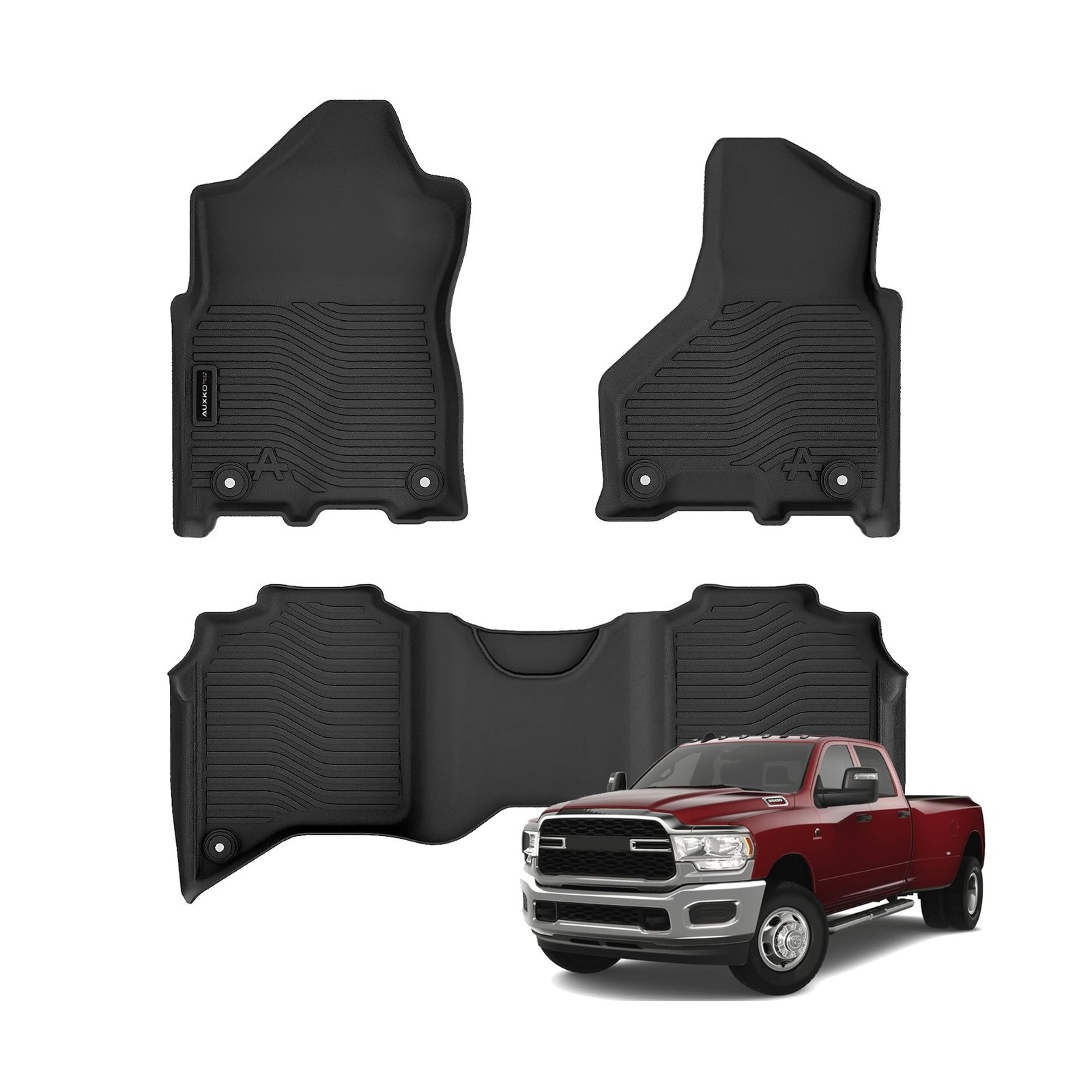 Auxko All Weather Floor Mats Fit for Ram 2500/3500 Crew Cab 2019-2025 2026 TP...