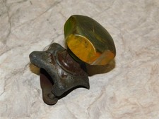Vintage Yellowgreen Swirl Bakelite Steering Wheel Cheater Knob Wbracket