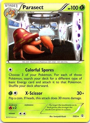 Parasect 7/83 Rare Generations Pokemon Lightly Played
