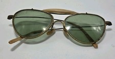 VTG Unknown Brand Wire Rimmed Sunglasses Aviator Style Military REPAIR/PARTS BL 