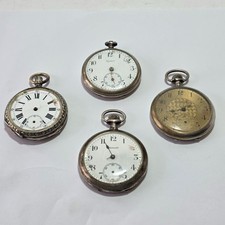 Lotto 4 Orologi da Tasca Vintage in Argento - Non funzionanti, Restauro Ricambi