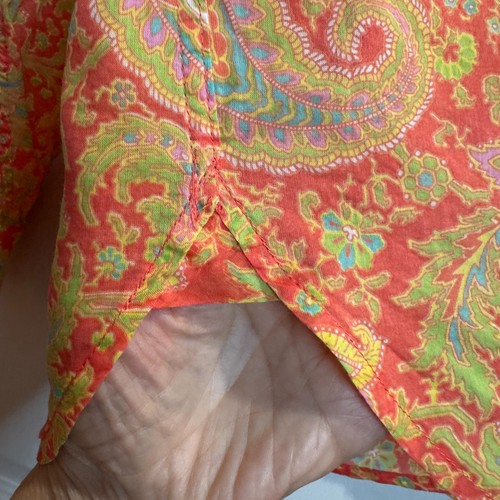 Vintage Ralph Lauren Womens Blouse Orange Paisley Cotton Colorful Classic Sz XL - Picture 13 of 17