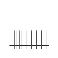 Cascade Standard-Duty 3 ft.H x 6 ft.W Black Aluminum Pre-Assembled Fence Panel