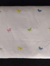 Vtg Handmade Nursery Pastel Duck Lined Window Curtain Panel 43"tall x 70"wide