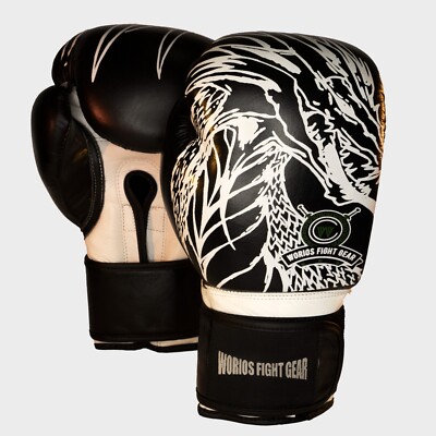 Worios Dragon-Shot Leather Boxing Gloves for Sparring Punching MMA Kickboxing