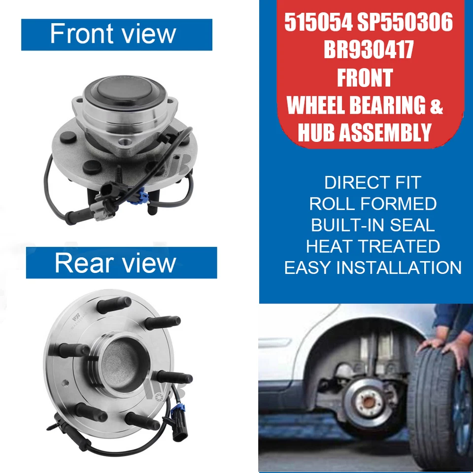 2PCS Front Wheel Bearing Hub Assembly Fit for Chevy Silverado GMC Sierra 1500 Foto 2 de 4