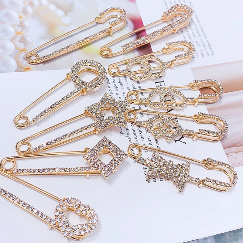 Jeweled safety pins deals