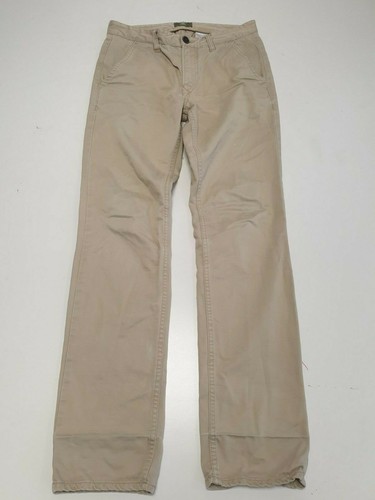 W326 MENS TIMBERLAND BEIGE ZIPPED STRAIGHT DENIM TROUSERS UK S W30 L31