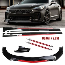 Front Bumper Lip Splitter Spoiler Side Skirt For Kia Stinger Forte Bod Kit