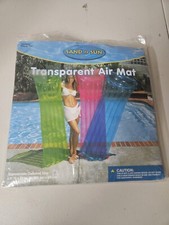Vintage Sand N Sun Transparent Air Mat 6 Ft Inflatable New Blue Pool Float