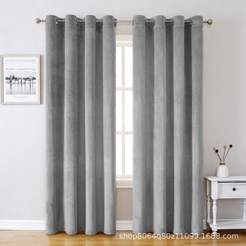 2 pcs Velvet Blackout Curtains Panel Grommet Draperies Bedroom Living Room Decor - Picture 16 of 17