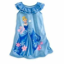 Disney Stoore Cinderella Nightshirt Nightgown Blue Size 7/8
