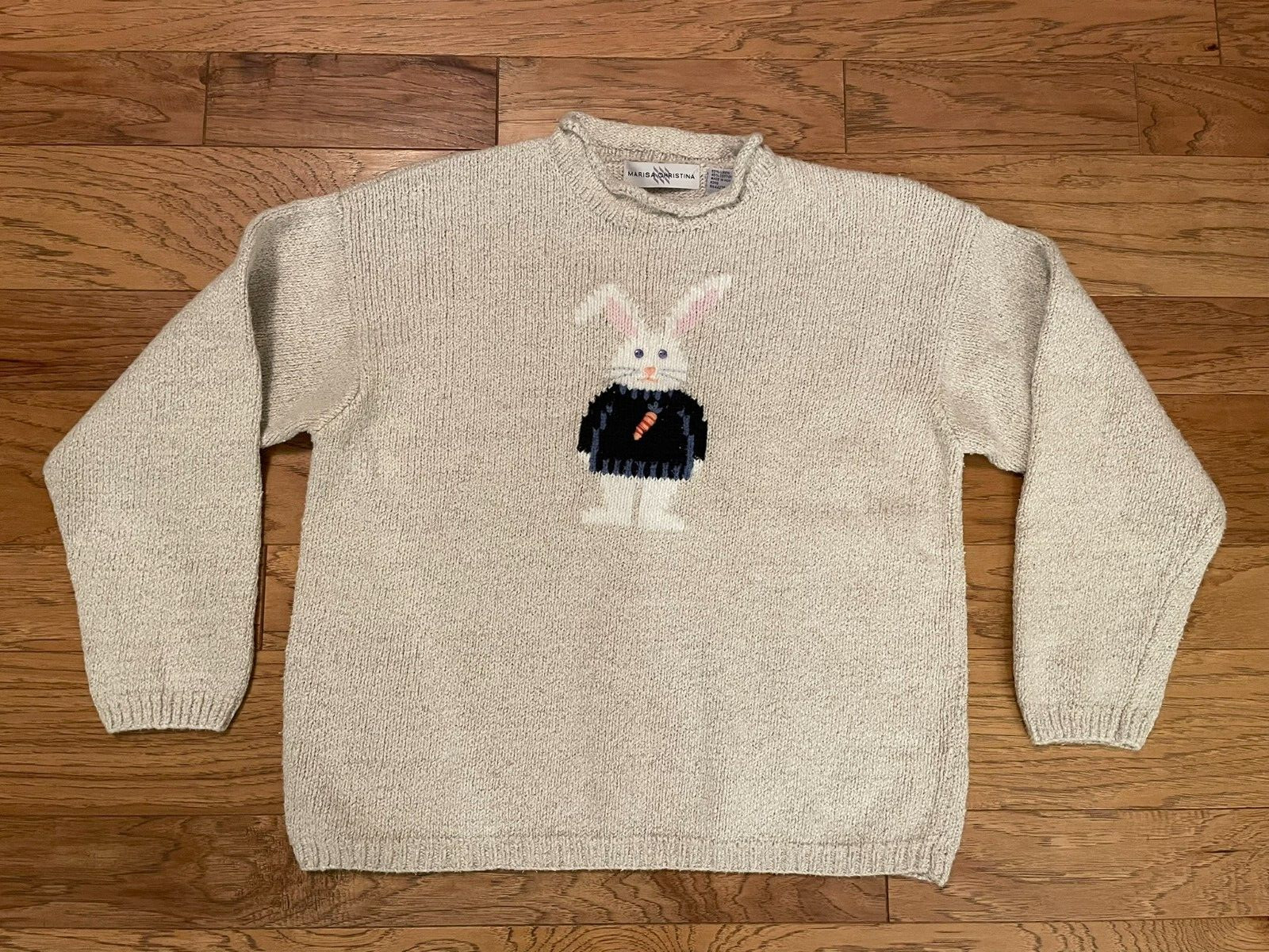 Marisa Christina Bunny Rabbit Sweater Beige Linen Cot… - Gem