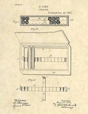 Cigar Box Tobacco Patent Art Print - Antique Cigar Box - Vintage Cigar Box - 385