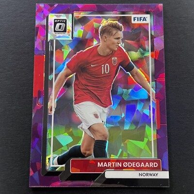 ARSENAL MARTIN ODEGAARD 8/99 PURPLE ICE OPTIC PANINI DONRUSS SOCCER 2022/23 
