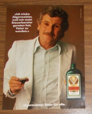 Seltene Werbung JÄGERMEISTER - Einer für alle #1353 Steuerberater 1978