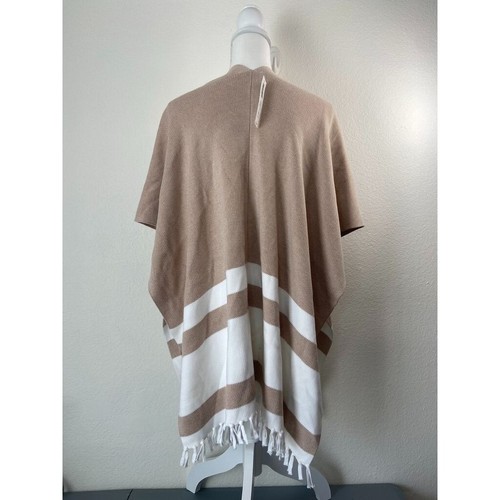 Chico's women's small/medium tan natural ruana scarf poncho blanket drape NWT - Picture 6 of 6