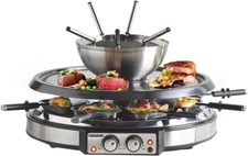 Electric Fondue Pot Sets with Barbecue Grill, 600Ml Fondue Pot with 8 Forks and