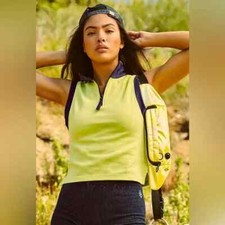 Free People Movement Trail Blaze Tank Blue/Neon Green Size S