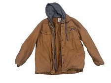 VTG Dickies Jacket Adult L tan Canvas Quilt Lined Hoodie