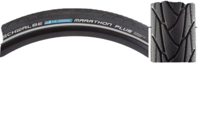 SCHWALBE MARATHON PLUS PERFORMANCE TWIN  SMARTGUARD 24'' x 1.75''  BLACK TIRE