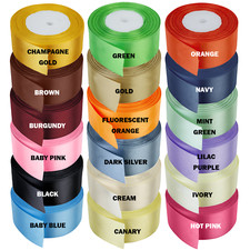 Double Sided Faced Satin Ribbon Sewing Crafts Decor 25 Metres 23/25/40/50mm Wide